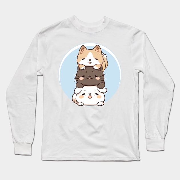 It's a Dog Cat Dog world! Long Sleeve T-Shirt by Underground Cargo